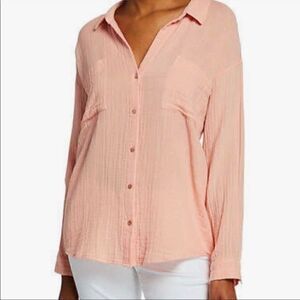 Eileen Fisher Organic Gauze Cotton Blouse - M